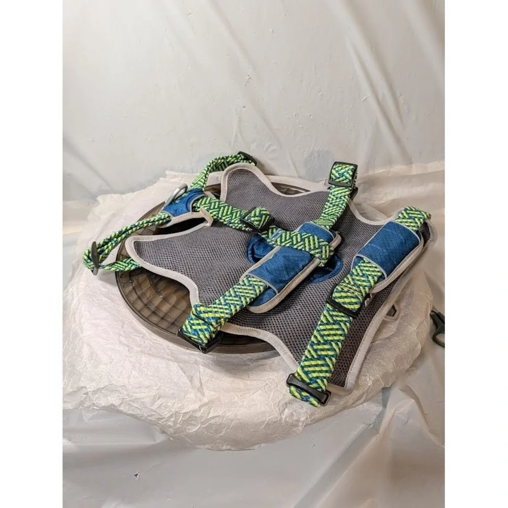 Huntboo Escape Proof Dog Harness Blue Large AllShieldPro Lift Assist Handle Used